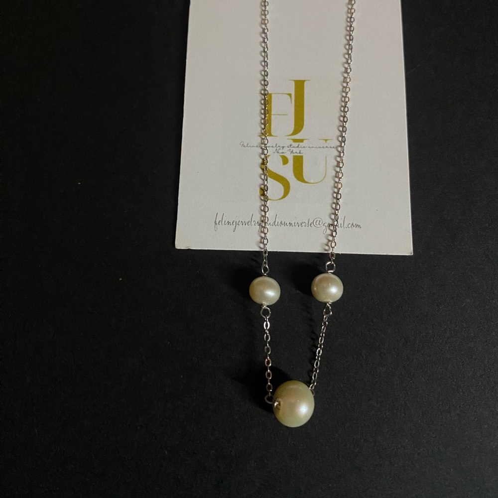 Sterling Silver 925 Pearl Necklace